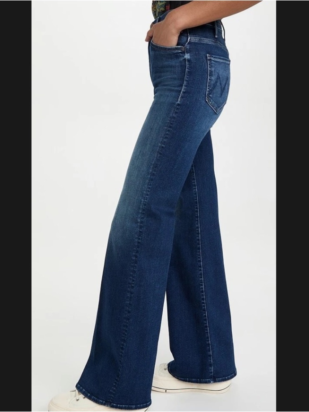 MOTHER The Hustler Roller Heel - High Fidelity - High Waist Flare Denim Jeans